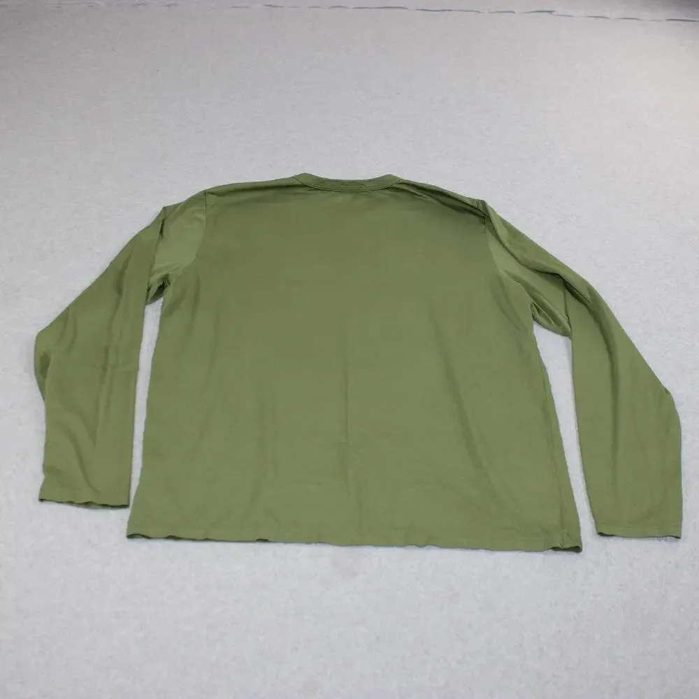 Marine Layer Shirt Men Medium Green Long Sleeve PointClickCare Logo Tee Soft USA